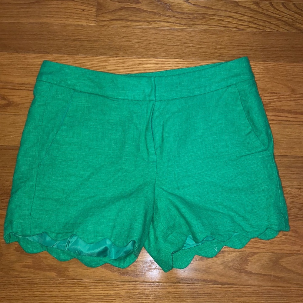 Green Scalloped Shorts